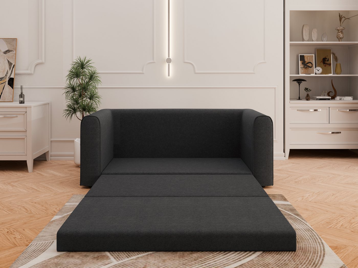 Homesy Schlafsofa Arelis – Moderne 2-Sitzer Sofa mit Bettfunktion, Bestseller, Platzsparendes Sofa mit Gästebettfunktion – Bild 2 von 5