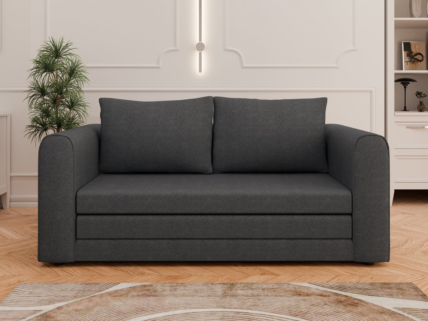 Homesy Schlafsofa Arelis – Moderne 2-Sitzer Sofa mit Bettfunktion, Bestseller, Platzsparendes Sofa mit Gästebettfunktion – Bild 3 von 5