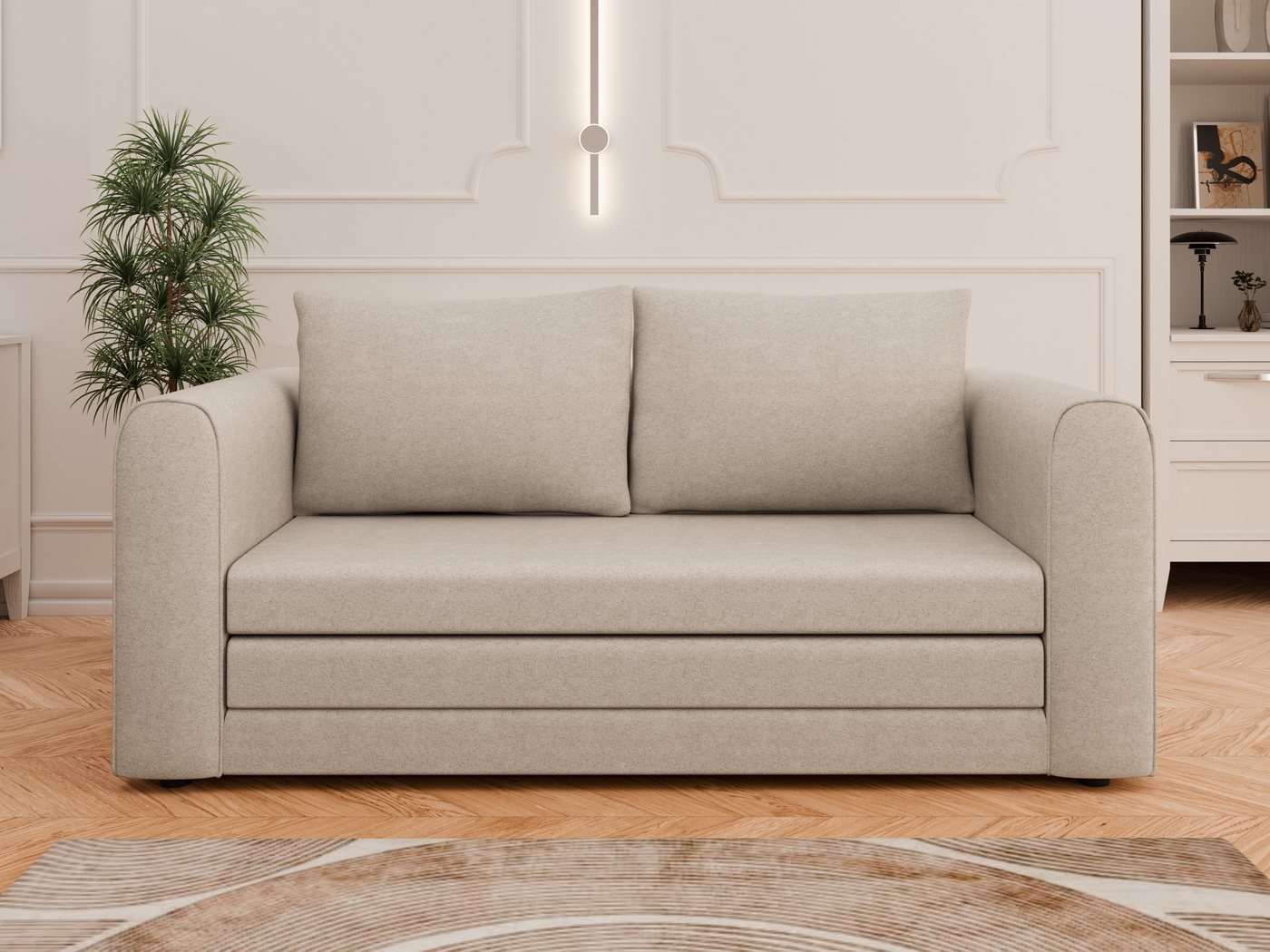 Homesy Schlafsofa Arelis – Moderne 2-Sitzer Sofa mit Bettfunktion, Bestseller, Platzsparendes Sofa mit Gästebettfunktion – Bild 2 von 5