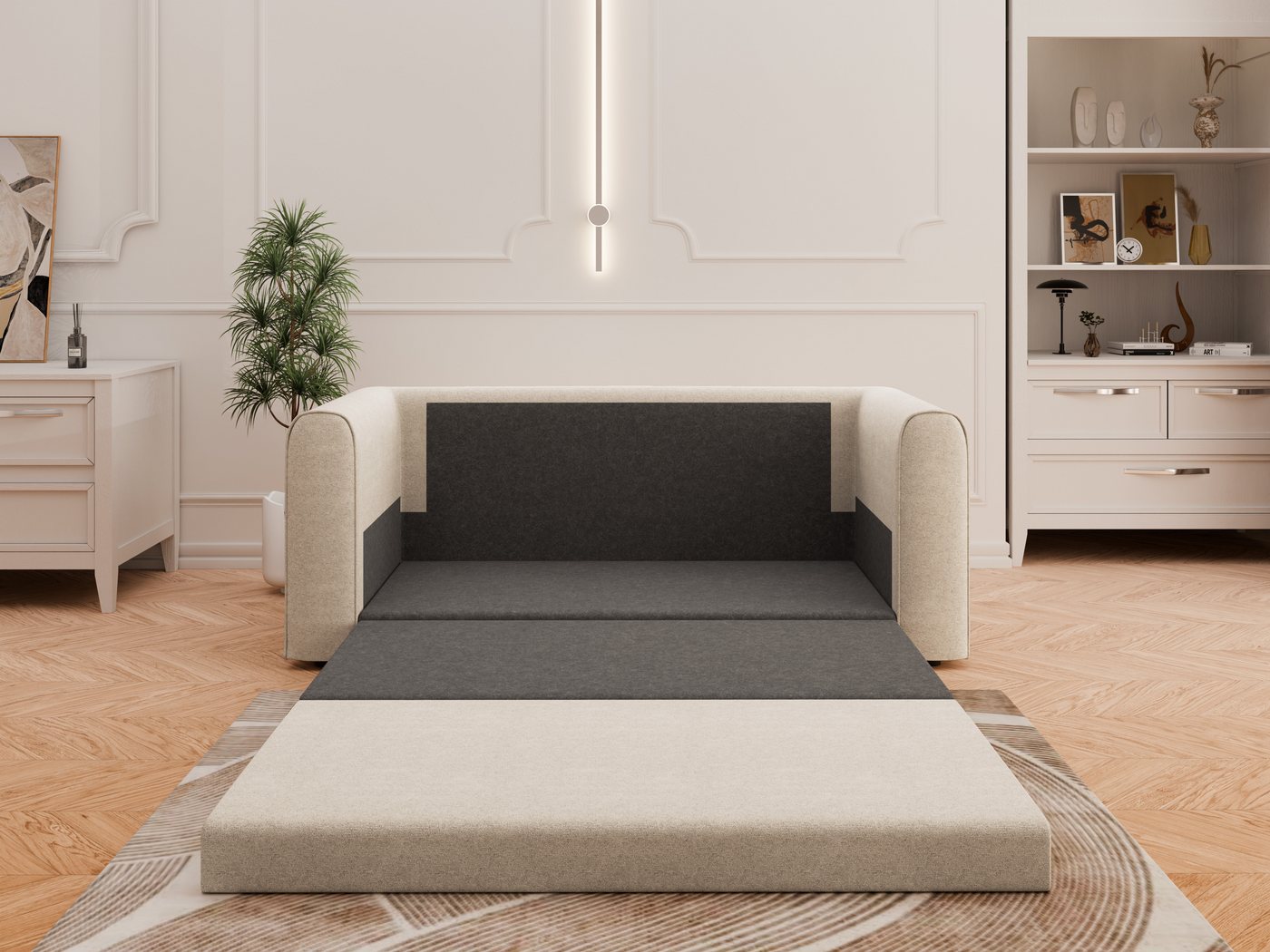 Homesy Schlafsofa Arelis – Moderne 2-Sitzer Sofa mit Bettfunktion, Bestseller, Platzsparendes Sofa mit Gästebettfunktion – Bild 5 von 5