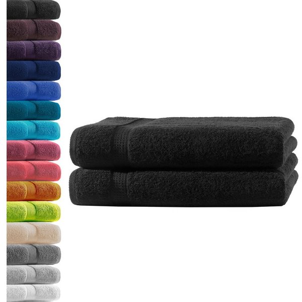Hometex Premium Textiles Handtuch in Premium Qualität 500 g/m², Feinster Frottier-Stoff 100% Baumwolle, 2x Duschtuch, weich, saugfähig, extra schwer & flauschig