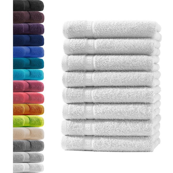 Hometex Premium Textiles Handtuch in Premium Qualität 500 g/m², Feinster Frottier-Stoff 100% Baumwolle, 8x Gästetuch, weich, saugfähig, extra schwer & flauschig