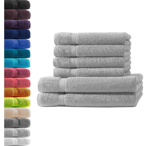 Hometex Premium Textiles Handtuch in Premium Qualität 500 g/m², Feinster Frottier-Stoff 100% Baumwolle, 2x Duschtuch + 4x Handtuch, weich, saugfähig, extra schw