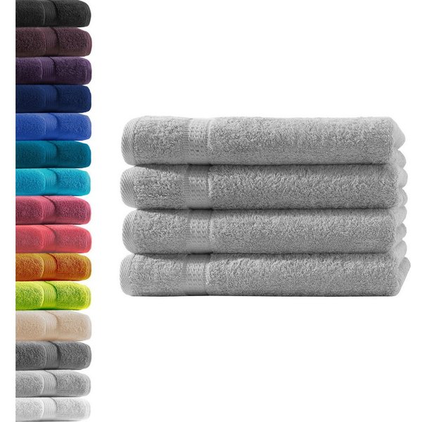 Hometex Premium Textiles Handtuch in Premium Qualität 500 g/m², Feinster Frottier-Stoff 100% Baumwolle, 4x Handtuch, weich, saugfähig, extra schwer & flauschig