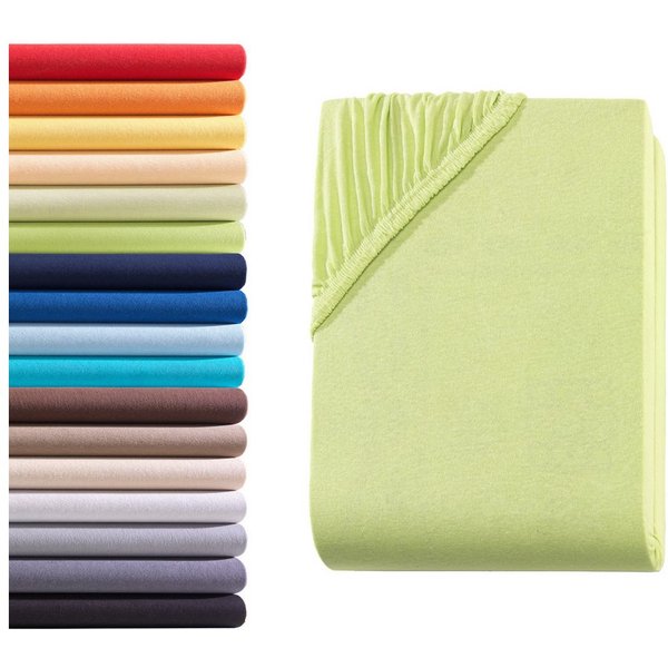 Hometex Premium Textiles Spannbettlaken Jersey Spannbettlaken 100% Baumwolle, Jersey, Gummizug: Rundumgummizug, Premium-Jersey Matratzenhöhe bis 23 cm