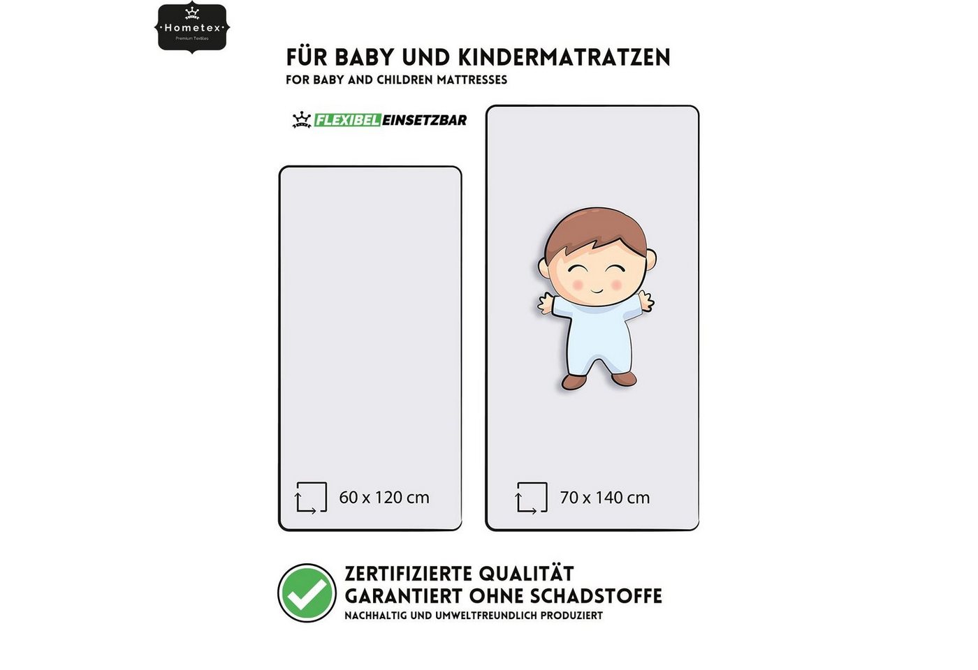 Hometex Premium Textiles Spannbettlaken Jersey Spannbettlaken 100% Baumwolle, Jersey, Gummizug: Rundumgummizug, Premium-Jersey Matratzenhöhe bis 23 cm – Bild 3 von 5