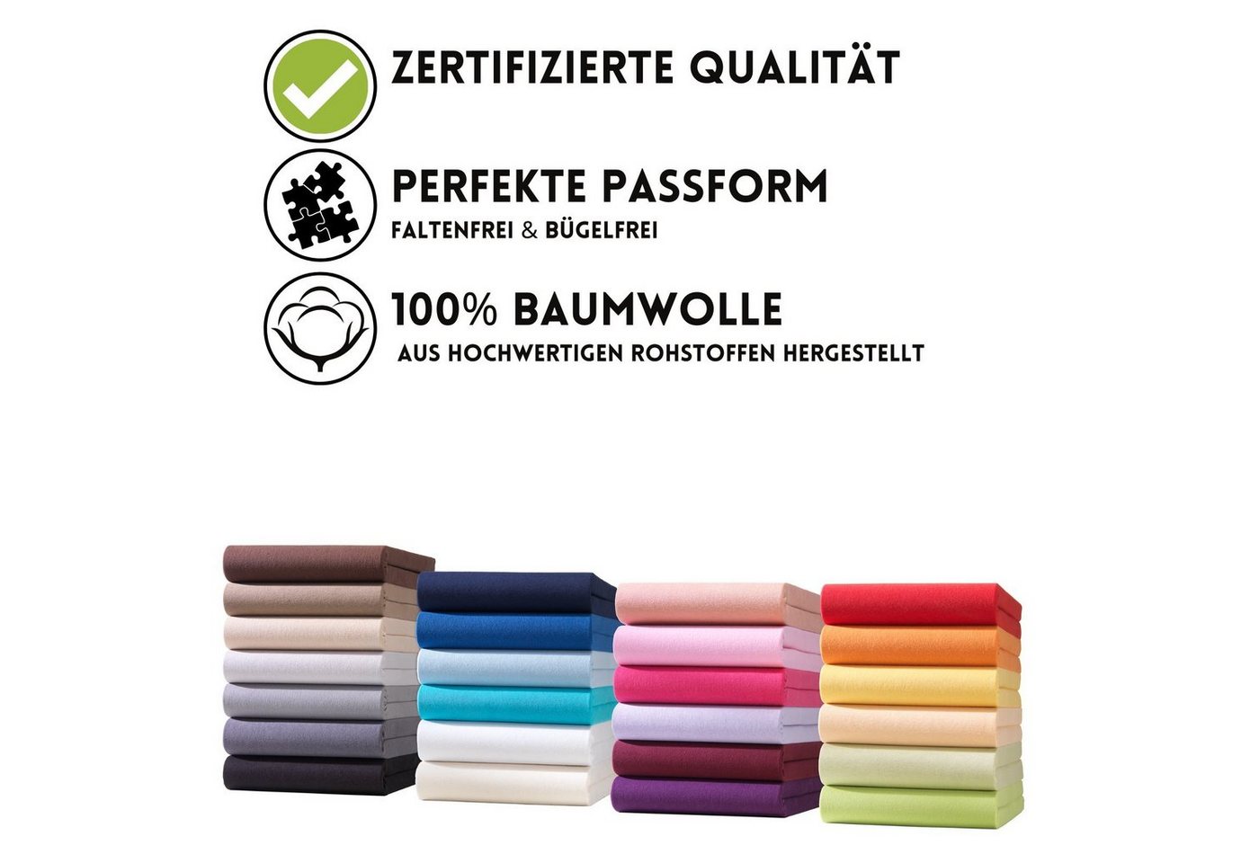 Hometex Premium Textiles Spannbettlaken Jersey Spannbettlaken 100% Baumwolle, Jersey, Gummizug: Rundumgummizug, Premium-Jersey Matratzenhöhe bis 23 cm – Bild 4 von 5