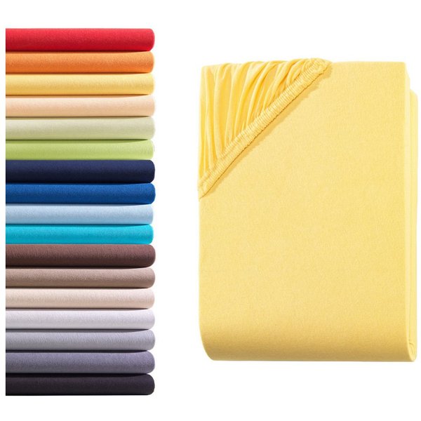 Hometex Premium Textiles Spannbettlaken Jersey Spannbettlaken 100% Baumwolle, Jersey, Gummizug: Rundumgummizug, Premium-Jersey Matratzenhöhe bis 23 cm