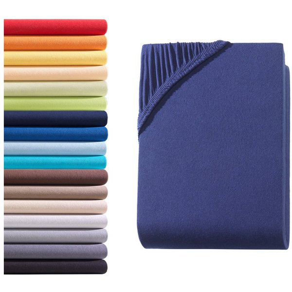 Hometex Premium Textiles Spannbettlaken Jersey Spannbettlaken 100% Baumwolle, Jersey, Gummizug: Rundumgummizug, Premium-Jersey Matratzenhöhe bis 23 cm