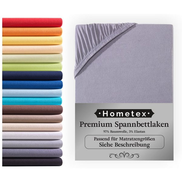 Hometex Premium Textiles Spannbettlaken Premium Boxspringbett Spannbetttuch ideal für Wasserbett und Matratzen, Jersey, Gummizug: Rundumgummizug, Spannbettlaken