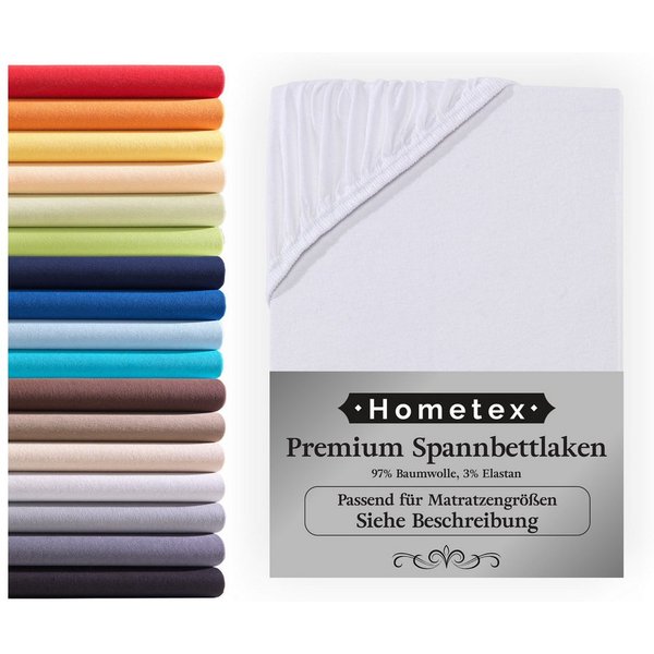 Hometex Premium Textiles Spannbettlaken Premium Boxspringbett Spannbetttuch ideal für Wasserbett und Matratzen, Jersey, Gummizug: Rundumgummizug, Spannbettlaken