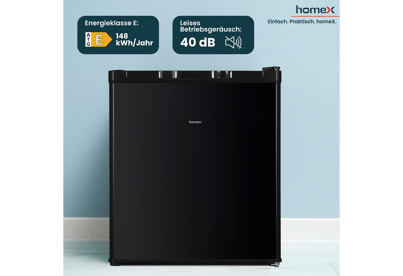 homeX Gefrierschrank FM1015-B, 51 cm hoch, 44 cm breit, Mini Gefriertruhe, Tiefkühlschrank klein, Gefrierbox, Freezer, 33 L – Bild 4 von 5