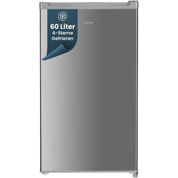 homeX Gefrierschrank FS1016-S, 85 cm hoch, 47.5 cm breit, 60 Liter, Tiefkühlschrank klein, Freezer, 4-Sterne Gefrieren, leise