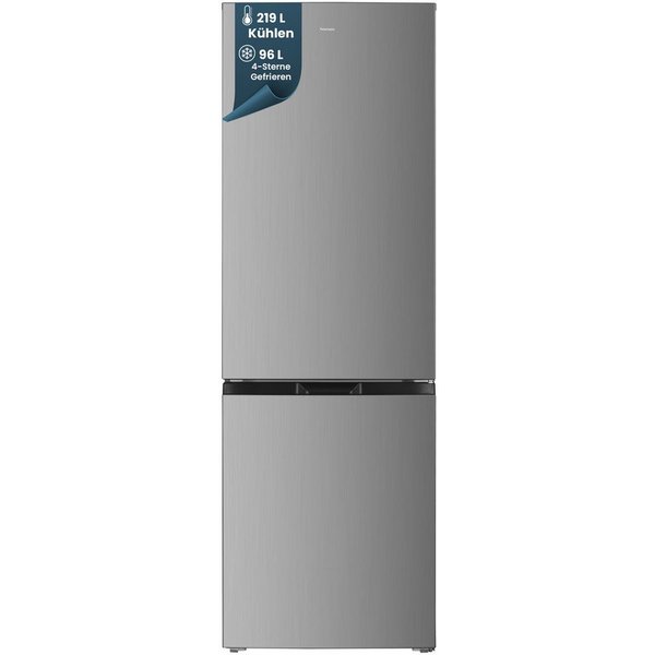 homeX Kühl-/Gefrierkombination CFS3151C-S, 186 cm hoch, 60 cm breit, 315 Liter Nutzinhalt, Kühlschrank mit Gefrierfach, freistehend, groß