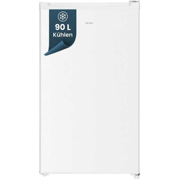 homeX Kühlschrank CS0881-W, 85 cm hoch, 47.5 cm breit, 90 Liter, Vollraumkühlschrank ohne Gefrierfach, klein, freistehend