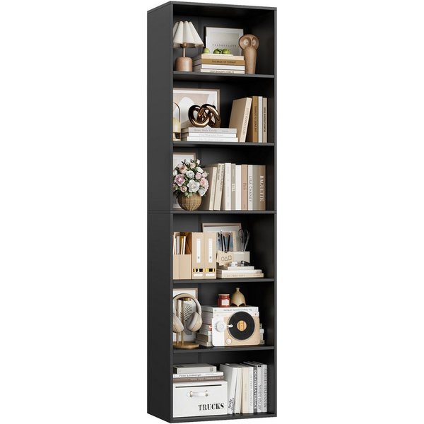 Homfa Bücherregal Regal mit 6 Fächern, 190,5cm Bücherschrank Standregal, verstellbare Ablagen