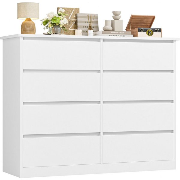 Homfa Kommode Sideboard Komodenschrank Schubladenkommode, mit 8 Schubladen, Breite 120cm Höhe 96cm