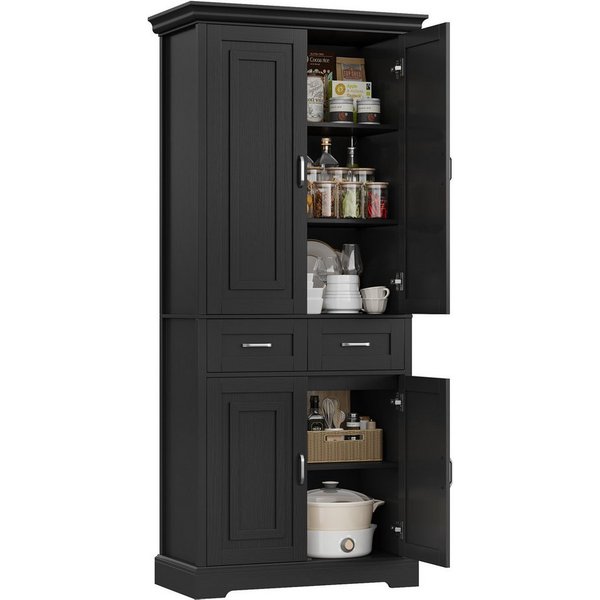 Homfa Küchenbuffet Küchenbuffet Küchenschrank mit 2 Schubladen Buffetschrank Vorratsschrank Mehrzweckschrank 180,5x80x39,5cm