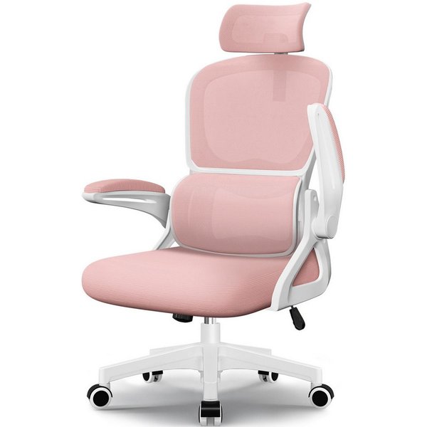 Homimaster Bürostuhl Bürostuhl, Schreibtischstuhl Ergonomisch mit Klappbaren Armlehnen (Bürostuhl mit Verstellbarer Kopfstütze, 90° Klappbare Armlehnen und Lend