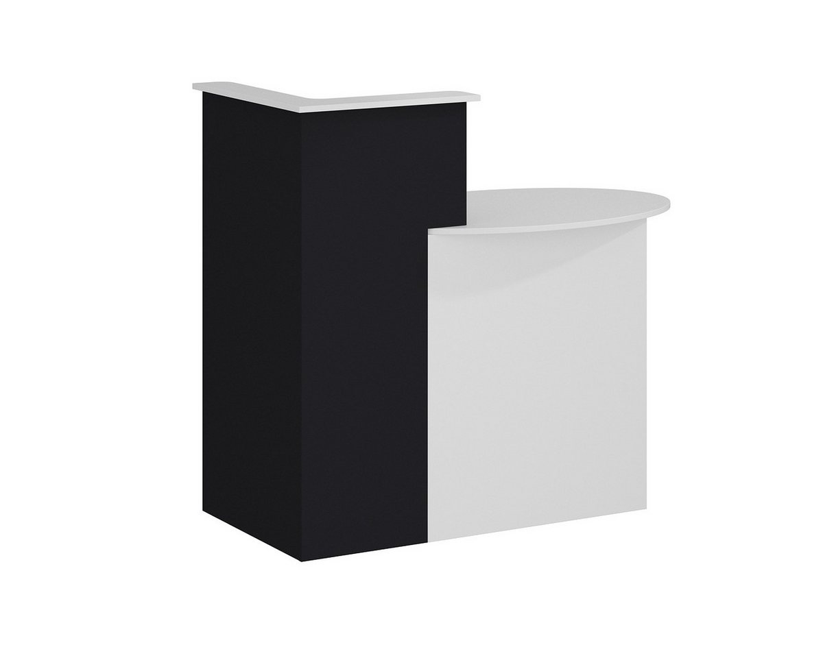 HOMSEE Empfangstheke mit Schublade & Ablagefächern, für Café, Büro & Salon, 121x60x110cm (1-St), Rezeptionstisch, Rezeptionstheke, Modern Dunkelgrau-Weiß – Bild 3 von 5