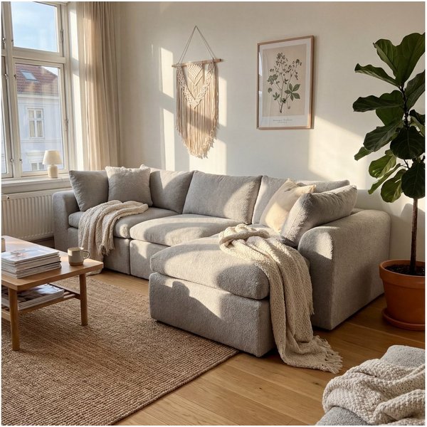 HOMSEE Sofa Schlafsofa klappbar 275 cm Bodensofa mit Matratze & Kissen, 1 Teile, modernes Grau, 275x140x56 cm, viel Platz