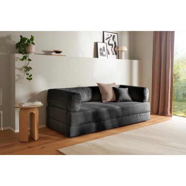 homsy by Ana Johnson Schlafsofa Folda Dauerschläfer, B: 206 cm, Liegefl. 181x198 cm, mit Bett-/Schlaffunktion, inkl. 1x Zierkissen, Tonnentaschenfederkern