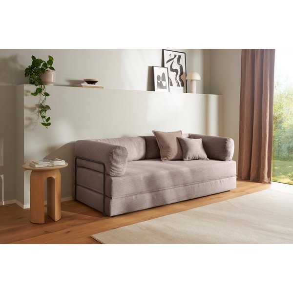 homsy by Ana Johnson Schlafsofa Folda Dauerschläfer, B: 206 cm, Liegefl. 181x198 cm, mit Bett-/Schlaffunktion, inkl. 1x Zierkissen, Tonnentaschenfederkern