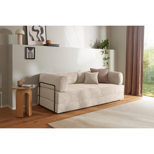 homsy by Ana Johnson Schlafsofa Folda Dauerschläfer, B: 206 cm, Liegefl. 181x198 cm, mit Bett-/Schlaffunktion, inkl. 1x Zierkissen, Tonnentaschenfederkern