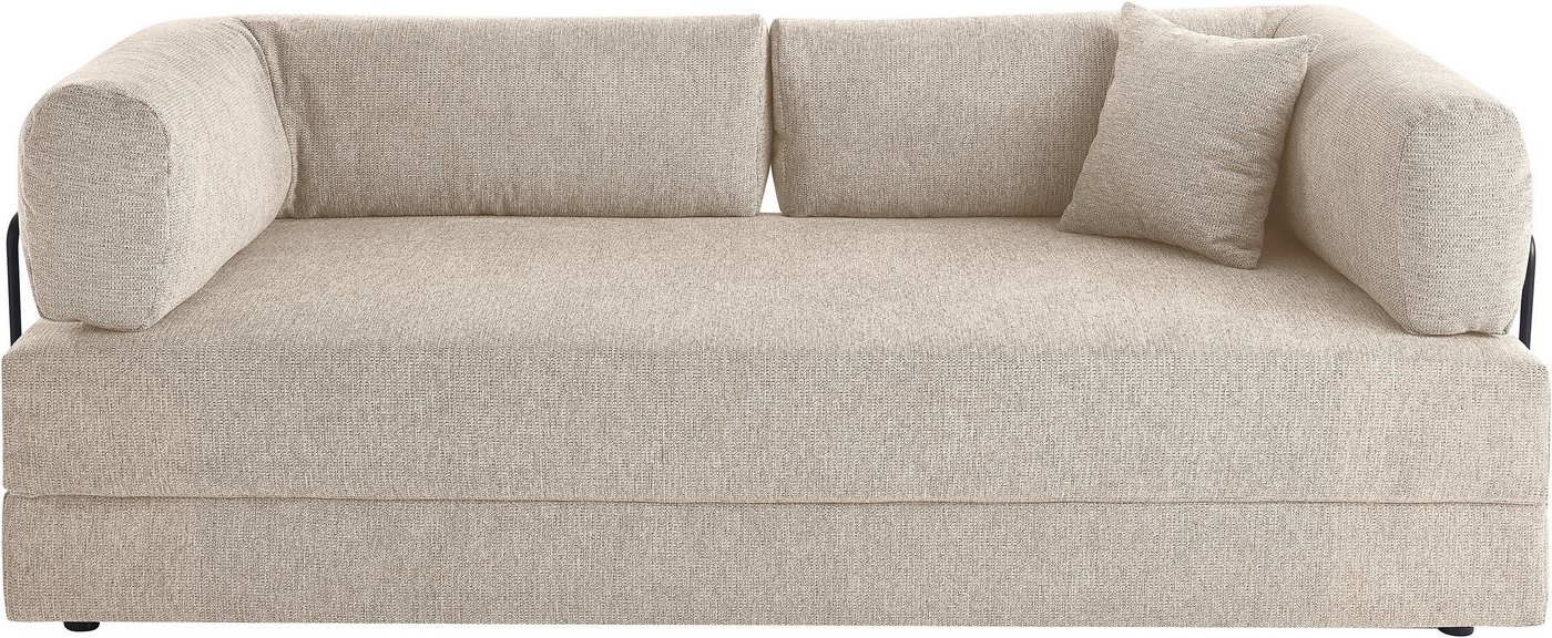 homsy by Ana Johnson Schlafsofa Folda Dauerschläfer, B: 206 cm, Liegefl. 181x198 cm, mit Bett-/Schlaffunktion, inkl. 1x Zierkissen, Tonnentaschenfederkern – Bild 2 von 5