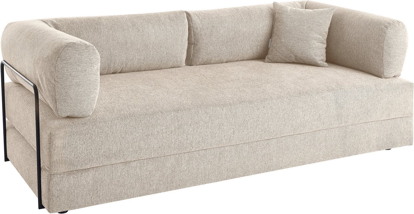 homsy by Ana Johnson Schlafsofa Folda Dauerschläfer, B: 206 cm, Liegefl. 181x198 cm, mit Bett-/Schlaffunktion, inkl. 1x Zierkissen, Tonnentaschenfederkern – Bild 5 von 5
