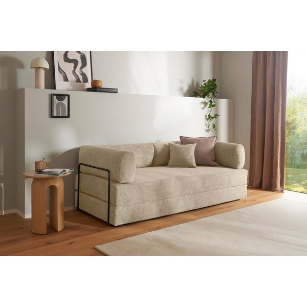 homsy by Ana Johnson Schlafsofa Folda Dauerschläfer, B: 206 cm, Liegefl. 181x198 cm, mit Bett-/Schlaffunktion, inkl. 1x Zierkissen, Tonnentaschenfederkern