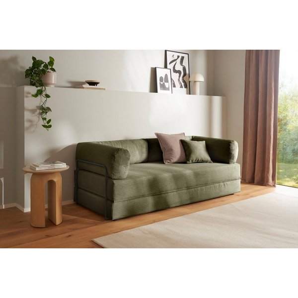 homsy by Ana Johnson Schlafsofa Folda Dauerschläfer, B: 206 cm, Liegefl. 181x198 cm, mit Bett-/Schlaffunktion, inkl. 1x Zierkissen, Tonnentaschenfederkern