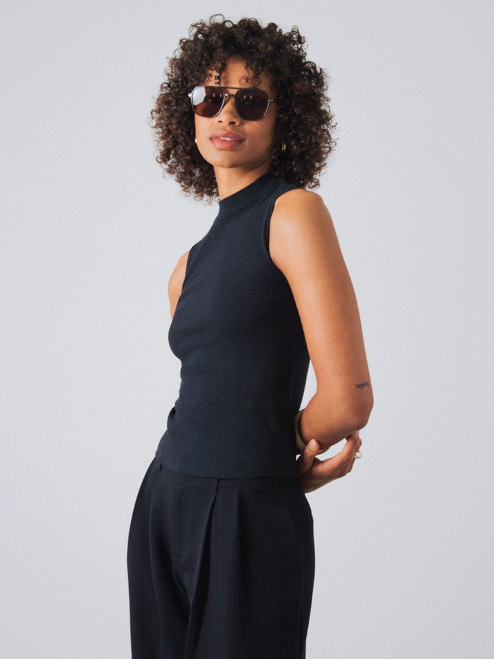 HONEST BASICS Tanktop Mock-Top aus Bio- und recycelter Baumwolle – Bild 3 von 5