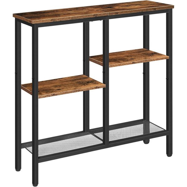 Hoobro Konsolentisch Schmaler Konsolentisch, 75 cm Beistelltisch, Flurtisch, schmale Bauweise, treppenförmige Ablagen, platzsparendes Design