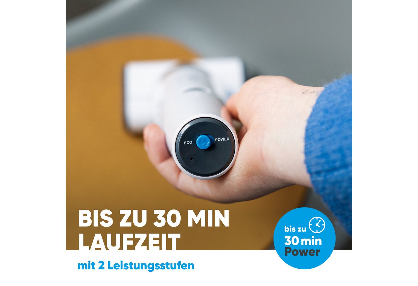 hoogo Handstaubsauger HH502, 120,00 W, beutellos, High-Performance-Digitalmotor + motorisierte Polster- und Milbendüse – Bild 4 von 5