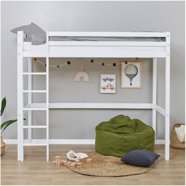 Hoppekids Hochbett ECO Dream 90x200 Massiv, umbaubar zum Einzelbett
