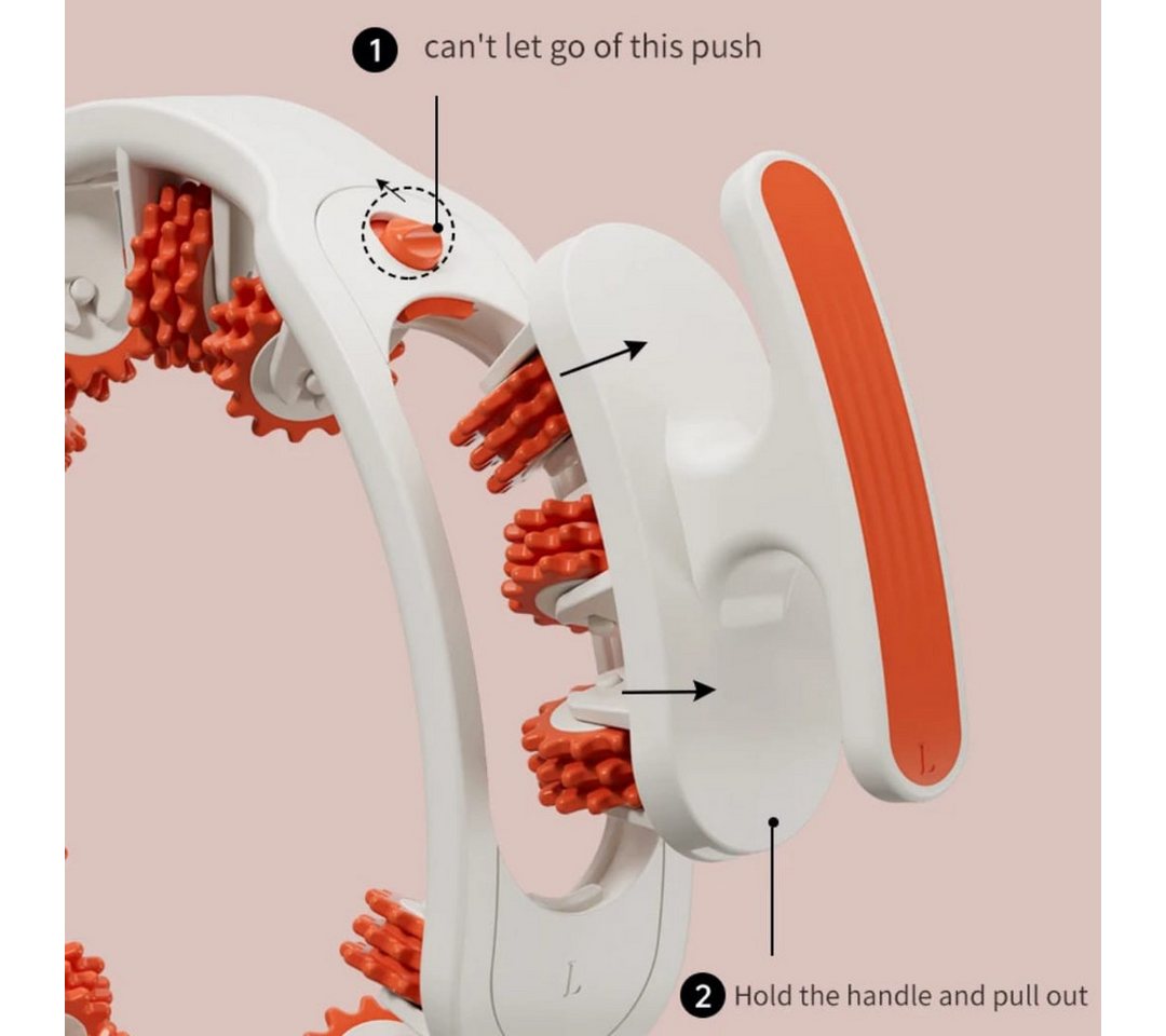 HOPS Massagegerät Manuelles Anti-Cellulite-Massagegerät mit abnehmbaren Griffen, Fördert Durchblutung & Hautstraffung, In 3 Farben erhältlich, Für Bauch, Beine, – Bild 2 von 5