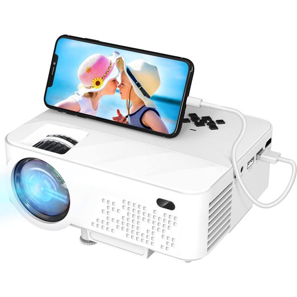 HOPVISION LCD-Beamer (7500 lm, 1920 x 1080 Pixel px, USB-Smartphone-Verbindung, HDMI, VGA & integrierte Lautsprecher)