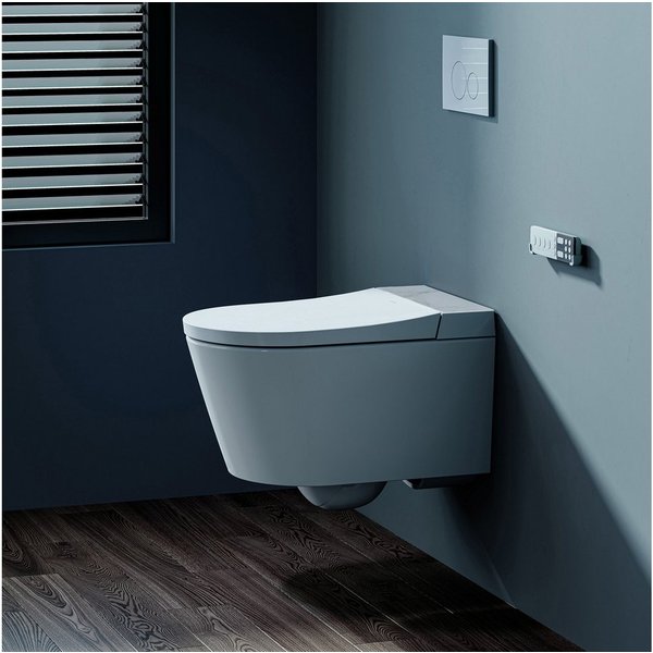 HOROW Dusch-WC Bidet WC, Taharet WC japanische toilette mit Bidet Funktion, Wand WC, Abgang wandhängend, spülrandlos, mit Nachtlicht, beheiztem Sitz, Einstellba