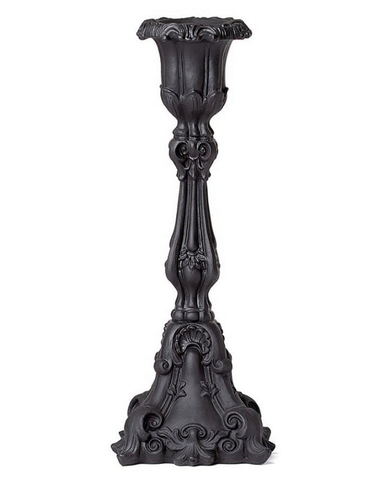 Horror-Shop Dekofigur Eleganter, Schwarzer Gothic Barock Kerzenständer 2 – Bild 2 von 3