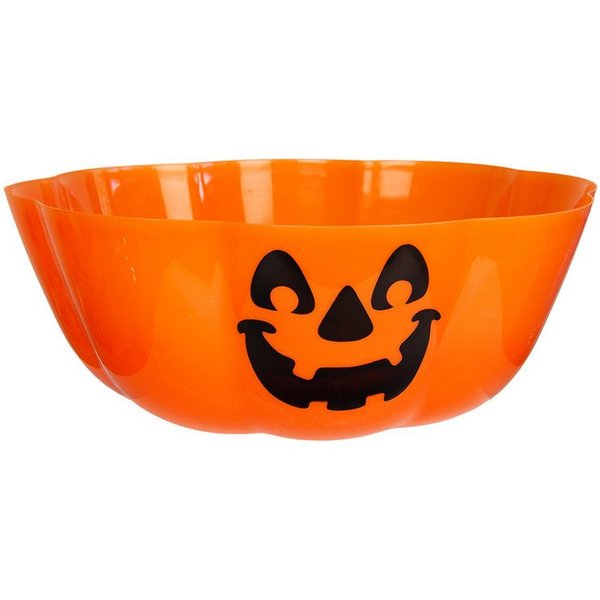 Horror-Shop Dekoobjekt Halloween Süßigkeiten Schale mit Kürbisgesicht für