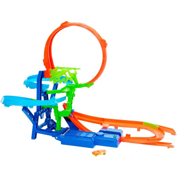 Hot Wheels Autorennbahn Unendliche Crash-Action, mit batteriebetriebenen Beschleuniger