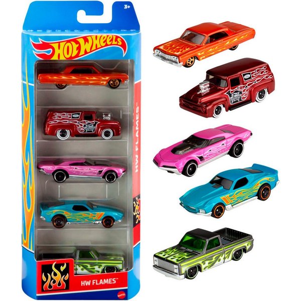 Hot Wheels Spielzeug-Auto 5er Geschenkset, (Set, 5-tlg), im Maßstab 1:64, Variante nicht wählbar