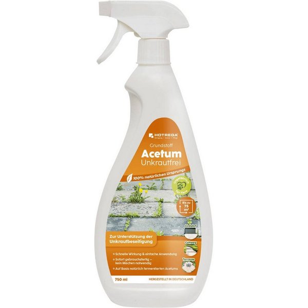 HOTREGA® Unkrautbekämpfungsmittel Grundstoff Acetum Unkrautfrei, Unkrautbeseitigung, 750 ml, 1 St.