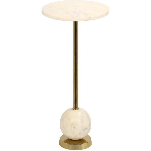 House Nordic Beistelltisch in Messing, Marmor - 25,5x54x25,5cm (BxHxT)