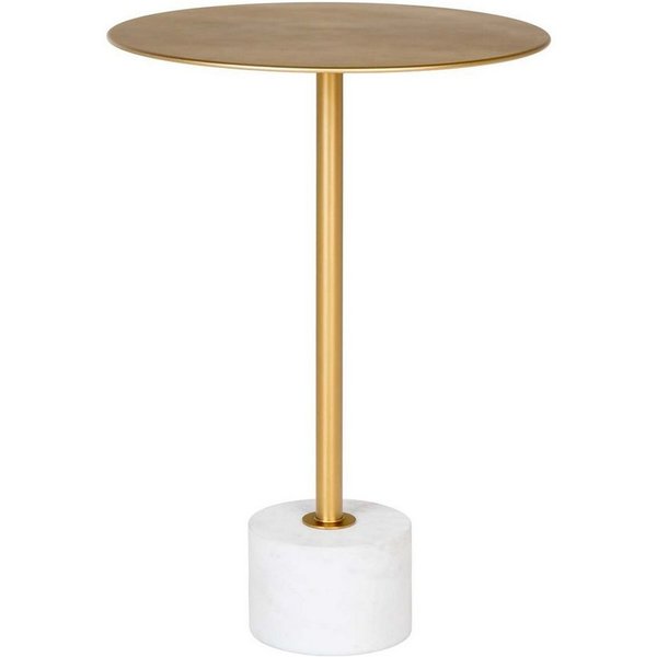 House Nordic Couchtisch Lecco Couchtisch, Ecktisch Ø41cm Marmor Messing
