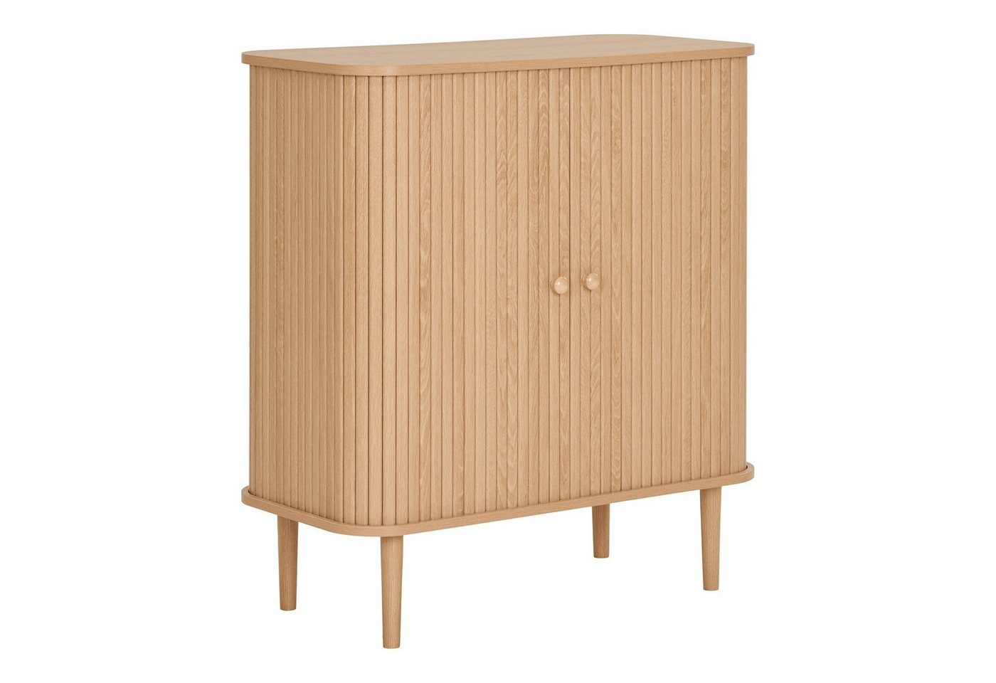 House Nordic Kommode 2 Lammelen-Schiebetüren, 1 Boden, in eichefarbig - 40x87x80 (BxHxT) – Bild 4 von 5