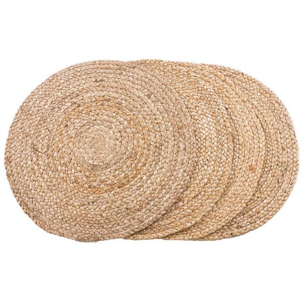 Plaid Bombay Platzsets Ø38cm, Set von 4 Natur., House Nordic
