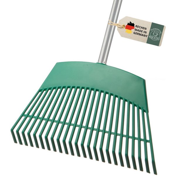 Hovedal Rechenbesen Rechen, Gartenrechen mit Stiel, Rasenrechen, Laubrechen, Laubbesen, Vielseitiger Garten Rechen, Laubharke für die Gartenarbeit