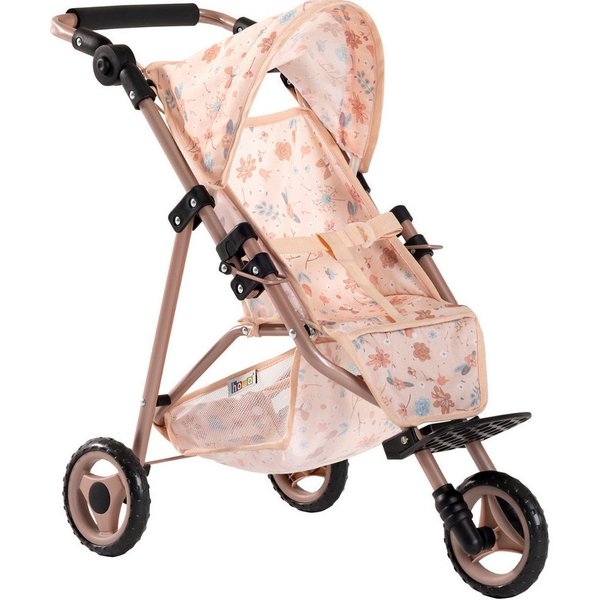 howa Puppenbuggy miniflowers, für Puppen bis 50cm, mit höhenverstellbaren Griff, zusammenklappbar